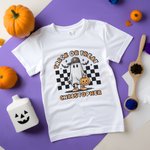 Personalised Trick or Treat Ghost Happy Spooky Halloween T-Shirt Pumpkin Skeleton Shirt Halloween Gift for Kids Children Friends