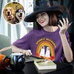 T-shirt Personnalisé avec 1-4 Chiens de Fantôme et Noms Thème Spooky Seasons Cadeau Amusant Halloween Anniversaire pour Famille Amis