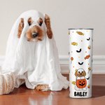 Personalisierte Fall Ghost Dogs 20oz Skinny Becher mit Fledermaus Süßigkeiten Muster Halloween Party Spooky Saison Geschenk für Hundeliebhaber