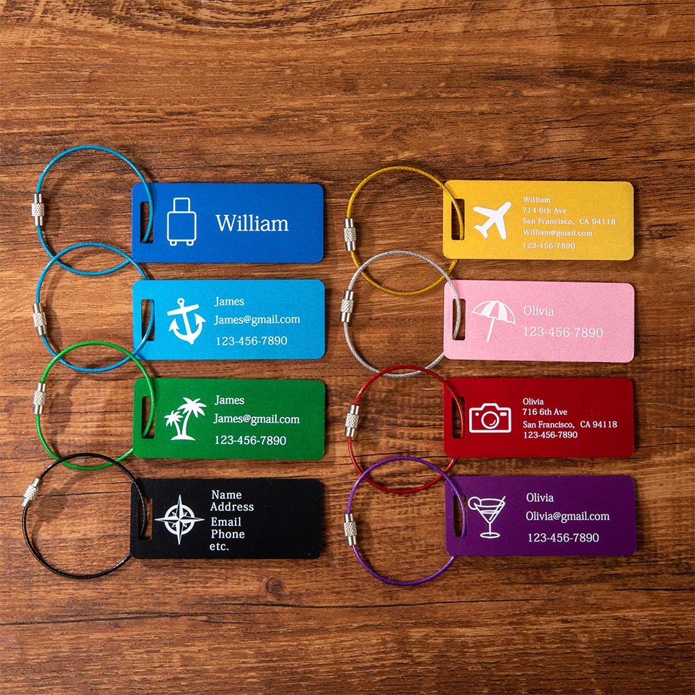 Personalized Metal Travel Luggage Suitcase ID Identifier Tag Bag ...