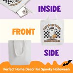 Personalisierte Happy Halloween Creep It Real Treat Tasche Geist Spooky Skelett Kürbis Jute Tasche Tote Bag Home Dekoration Halloween Geschenk für Fam