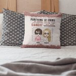Personalized Partners In Crime Throw Pillow Cover Cushion Christmas Birthday Gift for Friends Besties Bedroom Decor