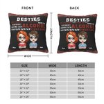 Personalized Besties Tolerating Idiots and Keeping Each Other Sane Throw Pillow Cover Cushion Birthday Christmas Gift for Friends Sofa Decor