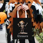 Personalised Halloween Skeleton DIY Treat Bag Trick or Treat Bag with Handles Reusable for Halloween Party Favors Supplies