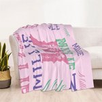 Gepersonaliseerde hoge kwaliteit super zacht molton of Sherpa deken met initiële naam cadeau voor kind vriend