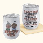 Gepersonaliseerde Soul Sisters Another Year of Bonding Over Alcohol 12oz Wine Tumbler met rietje Verjaardag Bruidsfeest Cadeau voor je Bestie