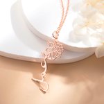 Collar personalizado con nombre en árabe y flor de nacimiento Regalos de joyería para el Día de la Madre Día de San Valentín