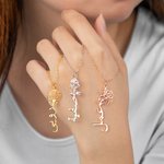 Collar personalizado con nombre en árabe y flor de nacimiento Regalos de joyería para el Día de la Madre Día de San Valentín