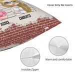 Personalized Partners In Crime Throw Pillow Cover Cushion Christmas Birthday Gift for Friends Besties Bedroom Decor