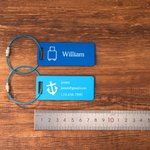 Personalized Metal Travel Luggage Suitcase ID Identifier Tag Bag Backpack Label with Loop and Engraved Information Gift for Traveler