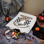 Personalisierte Happy Halloween Creep It Real Treat Tasche Geist Spooky Skelett Kürbis Jute Tasche Tote Bag Home Dekoration Halloween Geschenk für Fam