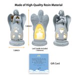 Personalized Angel Embracing Pet Candle Holder Figurine with LED Light Sympathy Memorial Gift for Loss of Pet