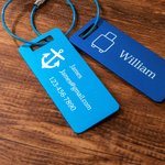 Personalized Metal Travel Luggage Suitcase ID Identifier Tag Bag Backpack Label with Loop and Engraved Information Gift for Traveler