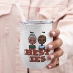 Gepersonaliseerde Soul Sisters Another Year of Bonding Over Alcohol 12oz Wine Tumbler met rietje Verjaardag Bruidsfeest Cadeau voor je Bestie