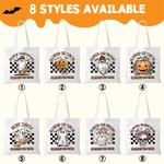 Personalisierte Happy Halloween Creep It Real Treat Tasche Geist Spooky Skelett Kürbis Jute Tasche Tote Bag Home Dekoration Halloween Geschenk für Fam