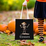 Personalised Halloween Skeleton DIY Treat Bag Trick or Treat Bag with Handles Reusable for Halloween Party Favors Supplies