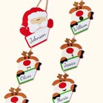 Décoration Murale de Noël Image Père Noël Renne Décor Personnalisé avec Nom Cadeau de Noël pour la Famille