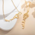 Collar personalizado con nombre en árabe y flor de nacimiento Regalos de joyería para el Día de la Madre Día de San Valentín