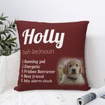 Personligt flerfärgat kuddöverdrag med foto och text Födelsedag eller julklapp för husdjursälskare