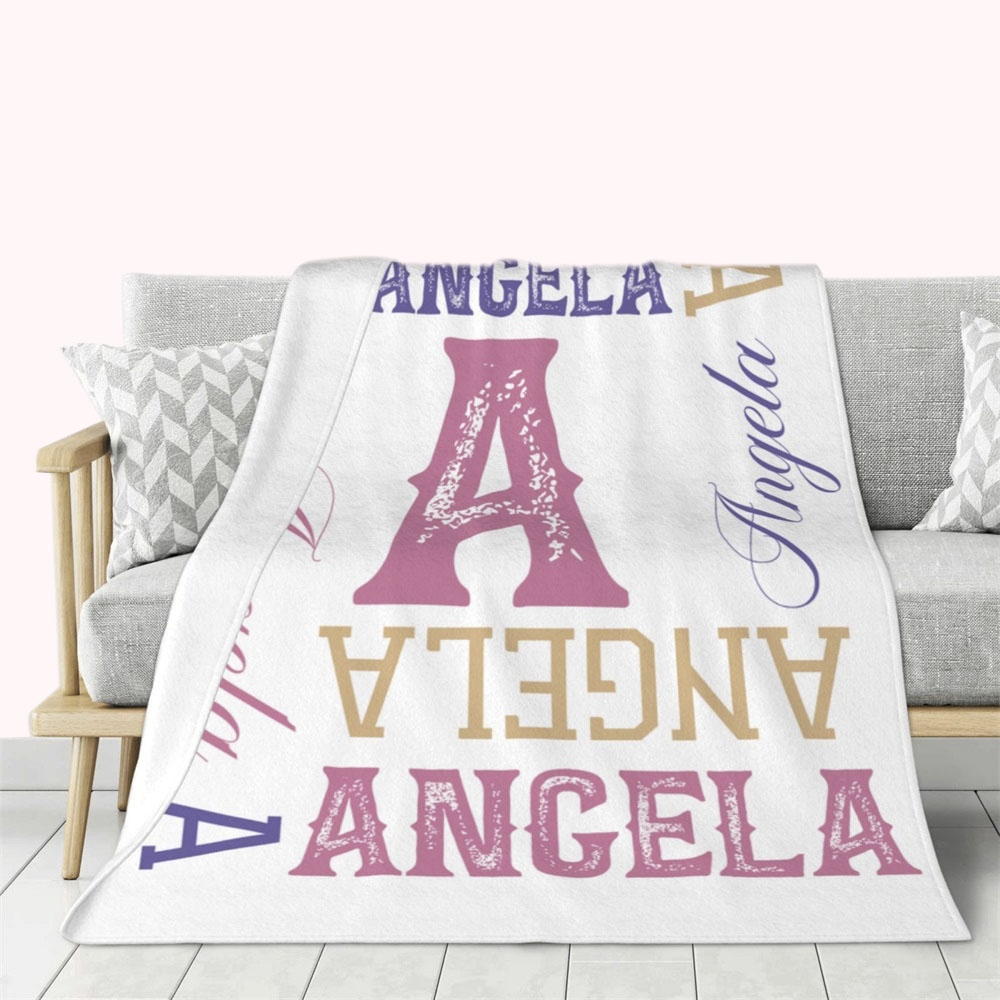 Couverture en flanelle ou en sherpa personnalisée de haute qualité avec initiale du nom Cadeau pour un enfant ou un ami