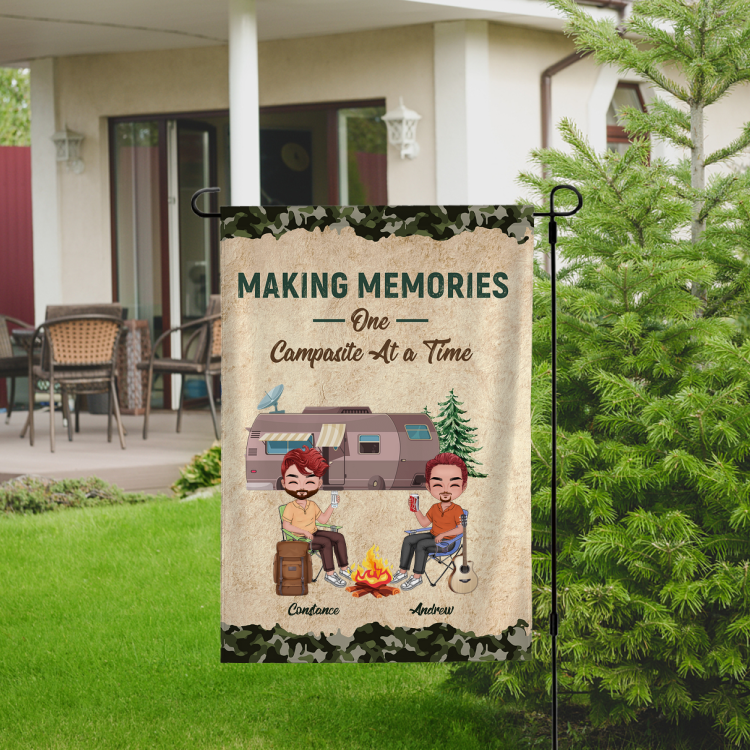 GFORGARD Gartenflagge 'Memories One Campingplatz At A Time' – 30,5x45,7 Cm, Wasserdicht, Für Camping-Fans
