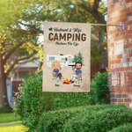 Personifierad man och hustru Campingpartners för livet Trädgårdsflagga Present för par
