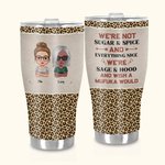 Henkilökohtainen Me emme ole sokeria ja mausteita Kaikki Nice Food Grade ruostumattomasta teräksestä kaareva Tumbler Leopard Print sielu Sisko Bestie kanssa