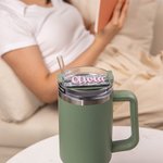 Personalized Glitter Acrylic Name Tag for Stanley Tumbler Lid Topper Cup Accessories Gift for Women