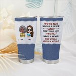 Henkilökohtainen Emme ole sokeria ja mauste Kaikkea mukavaa Ruoka-aste ruostumattomasta teräksestä kaareva Tumbler olki Ystävyys lahja Sisters Besties