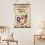 Bandera de jardín personalizada I Want to Hold Your Hand at 80 and Say Baby Let's Go Camping Regalo de San Valentín