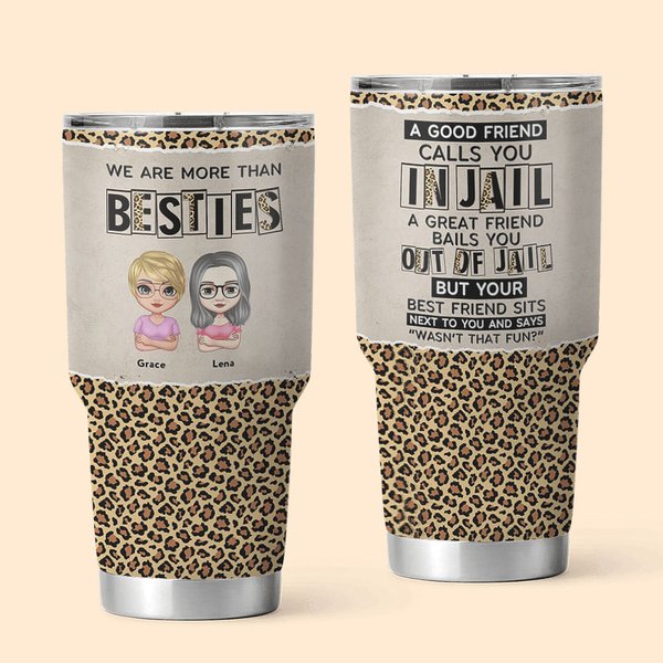 Personlig Soul Sister Besties Leopard Style 30oz Tumbler Juledag Thanksgiving Bursdagsgave til bestevenner