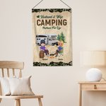 Henkilökohtainen aviomies ja vaimo Camping Partners for Life Garden Flag vuosipäivä muistolahja pariskunnalle