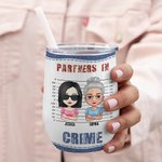 Henkilökohtainen Partners In Crime Vaarallinen Bestie Wine Tumbler Bridal Shower Syntymäpäivä lahja