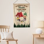 Personalizado Aparentemente Tenemos Problemas Juntos Quién lo iba a decir Bandera de jardín impermeable de doble cara Regalo de camping para pareja