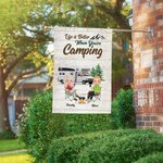 Henkilökohtainen Elämä on parempaa kun olet Camping Garden Flag Ystävänpäivä vuosipäivä lahja pariskunnalle