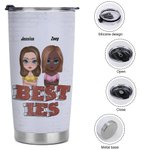 Henkilökohtainen Besties 20oz ruostumattomasta teräksestä Tumbler päivittäiseen käyttöön Joululahja Syntymäpäivälahja parhaalle ystävälle