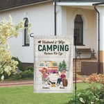 Henkilökohtainen aviomies ja vaimo Camping Partners for Life Garden Flag vuosipäivä Memorial lahja pari