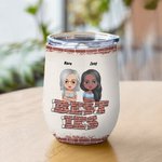 Henkilökohtainen Bestie Lainaus Tässä on toinen vuosi Bonding yli alkoholin Viini Tumbler Bridal Shower lahja eristys vaikutus