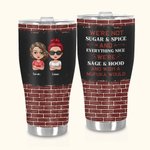 Henkilökohtainen Emme ole sokeria ja mauste Kaikkea mukavaa kaareva Tumbler kanssa Food Grade ruostumatonta terästä 20oz Ystävyys lahja Bestie Sisko Ystävä