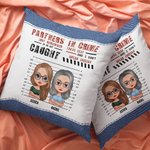 Henkilökohtainen Besties Partners In Crime heittää tyynyn kansi tyynynpäällinen syntymäpäivä joululahja Besties makuuhuoneen sisustus