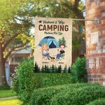 Henkilökohtainen aviomies ja vaimo Camping Partners for Life Garden Flag lahja Camping pariskunnille