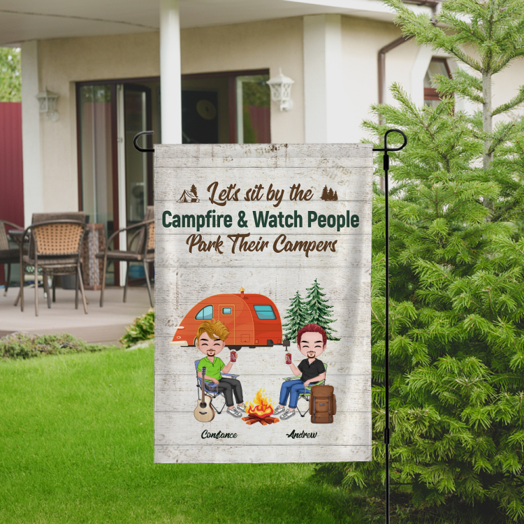 SODAVA Gartenflagge 'Lets Sit By The Lagerfeuer' – 30,5x45,7 Cm, Doppelseitig, Aus Polyester, Für Garten & Balkon