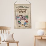 Henkilökohtainen Haluan pitää kädestäsi kiinni 80-vuotiaana ja sanoa Baby Let's Go Camping Garden Flag lahja pariskunnalle