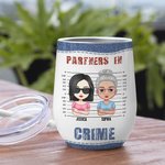 Henkilökohtainen Partners In Crime Vaarallinen Bestie Wine Tumbler Bridal Shower Syntymäpäivä lahja