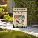 Bandera de jardín personalizada Let's Sit by the Campfire and Watch People Park Their Campers Regalo para parejas de camping