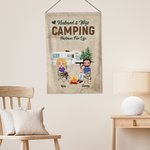 Personifierad man och hustru Campingpartners för livet Trädgårdsflagga Present för par