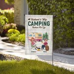 Henkilökohtainen aviomies ja vaimo Camping Partners for Life Garden Flag vuosipäivä Memorial lahja pari