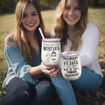 Personalised We Are More Than Besties Soul Sisters Wine Tumbler with Straw Birthday Bridal Party Gift Suitable for Hot and Cold Liquids