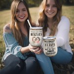 Henkilökohtainen Best Friend lainaus Olemme enemmän kuin Besties Viini Tumbler olki joulu syntymäpäivä lahja eristys vaikutus