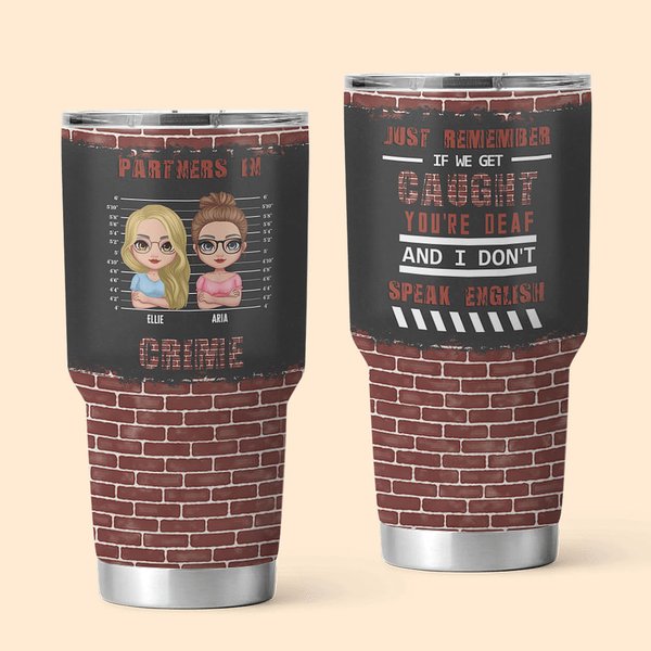 Personalisierte Besties Partners In Crime 30oz Tumbler Geburtstag Geschenk Seele Schwester Geschenk für beste Freunde